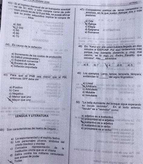 Examen Ingreso Universidad Nacional De Piura Solucionario Unp