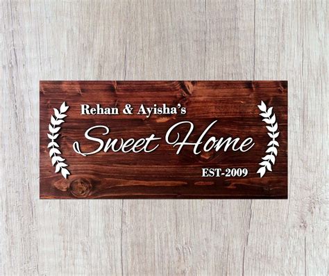 Personalized Family Name Plate for Home Decor | Wood and MDF House Name ...