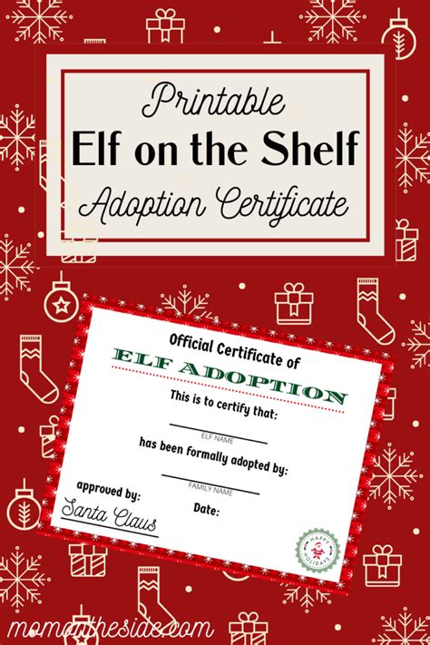 Elf on the Shelf Adoption Certificate - Free Printable