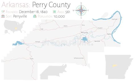 Map of Perry County in Alabama Stock Vector - Illustration of geography ...