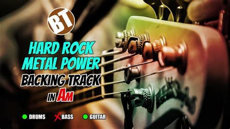 Hard Rock Metal Power No Bass Backing Track In Am Youtube