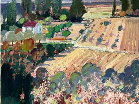 Guy Benard Provence Landscape Spring In The Luberon Signed French