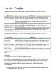 Analyzing Lincoln And Douglas S Views On Slavery And The Course Hero