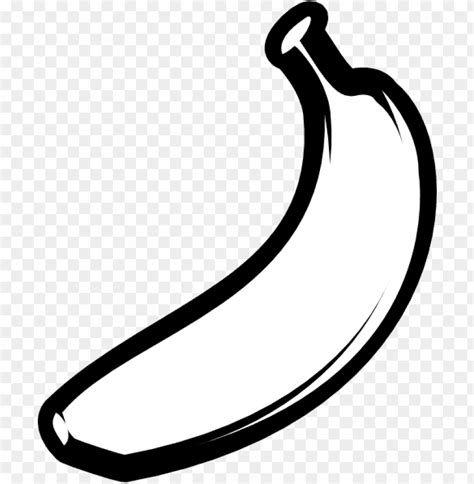 Simple and Striking Banana Clipart in Black and White