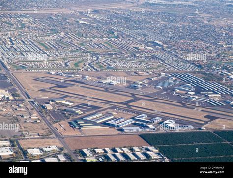 Phoenix Mesa Airport aerial view, Phoenix, Arizona, USA Stock Photo - Alamy