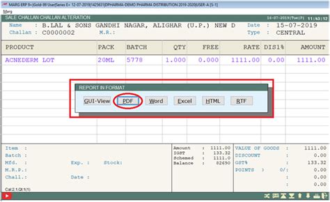 How To Export Sale Challan In PDF