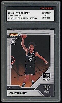 Jalen Wilson Panini Instant Rps First Look St Graded Rookie