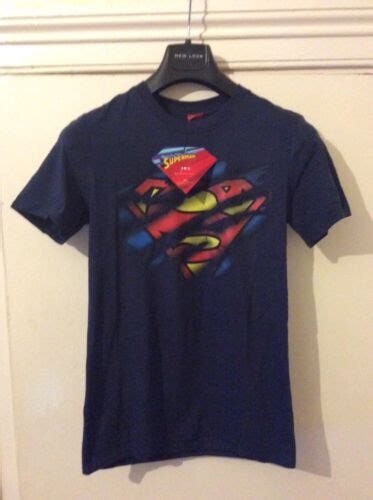 DC Comics Men S Superman Torn Logo Short Sleeve T Shirt Size Sml EBay