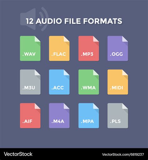 Audio File Formats Royalty Free Vector Image Vectorstock