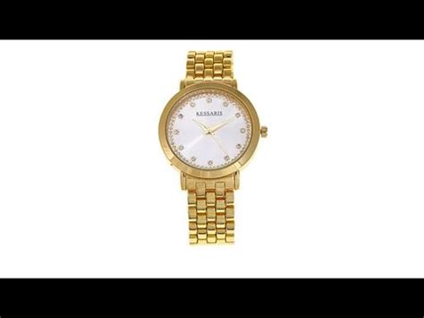 Kessaris Women's CrystalAccented Bracelet Watch - YouTube