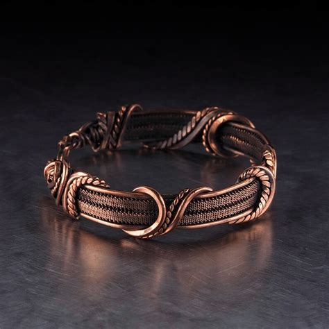 Wire Wrapped Copper Bracelet For Women Braided Wire Bracelet Etsy