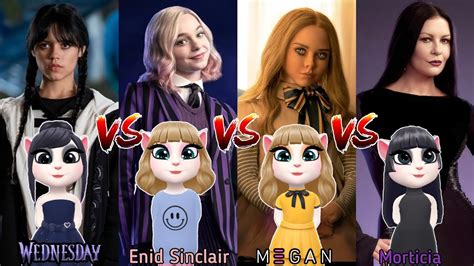 My Talking Angela 2 New 🥰 Wednesday Addams Vs M3gan Doll Vs Enid