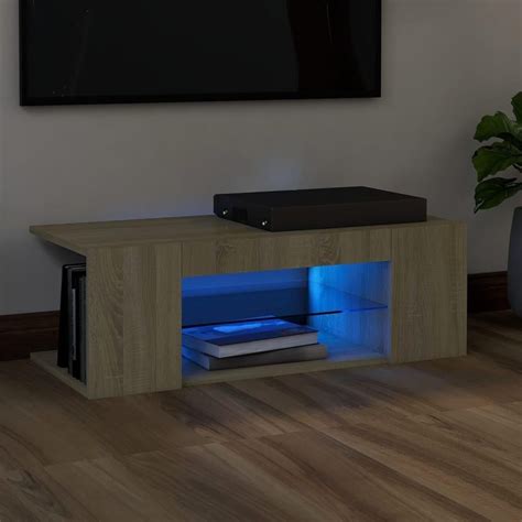 Vidaxl Szafka Tv Z Oświetleniem Led Dąb Sonoma 90X39X30 Cm Opinie i