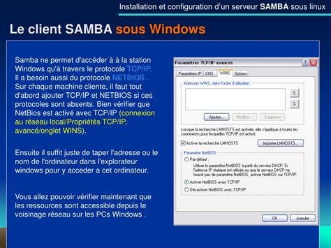 Ppt Installation Et Configuration Dun Serveur Samba Sous Linux Red