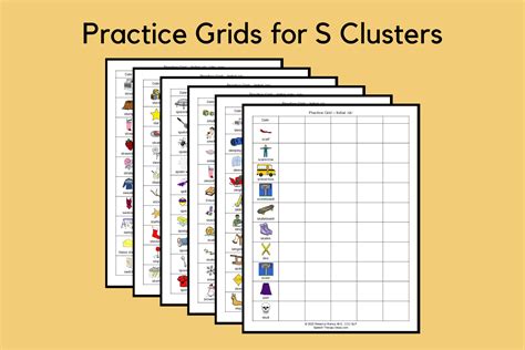 Practice Grids For S Clusters Speech Therapy Ideas