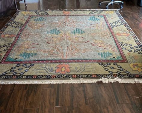 Rug Hand Knotted Vintage Modern Tufenkian Tibetan Wool Handknotted In