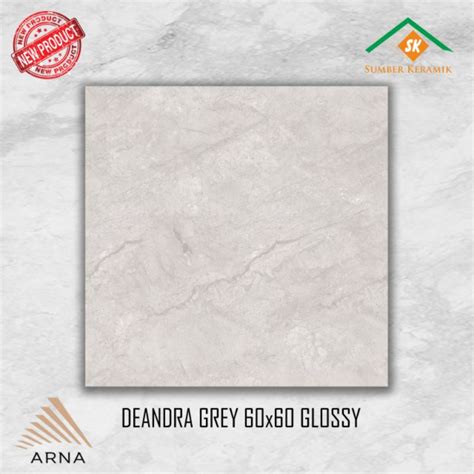 Jual Granite Lantai 60x60 Deandra Grey Arna Glossy Shopee Indonesia