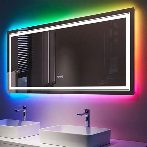 INSTER Iridescent 84 In W X 32 In H Rectangular Frameless RGB LED