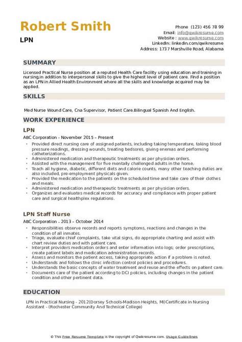 Licensed Practical Nurse Lpn Resume Objective Tutoreorg Master Of