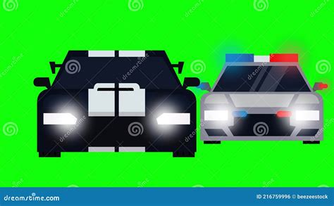 Animated Cop Car Chasing an Intruder Car. Stock Footage - Video of blue ...