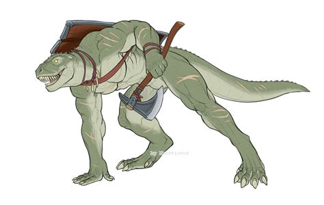 Lizardfolk Barbarian Sketch By Monstrovod On Deviantart