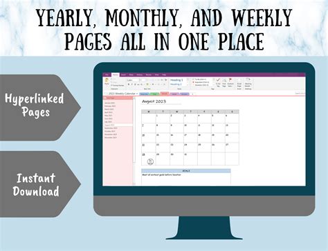 Onenote Weekly Planner 2023 Onenote Digital Weekly Planner - Etsy