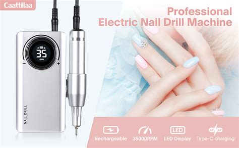 Professional Electric Nail Drill Machine Portable Rechargeable