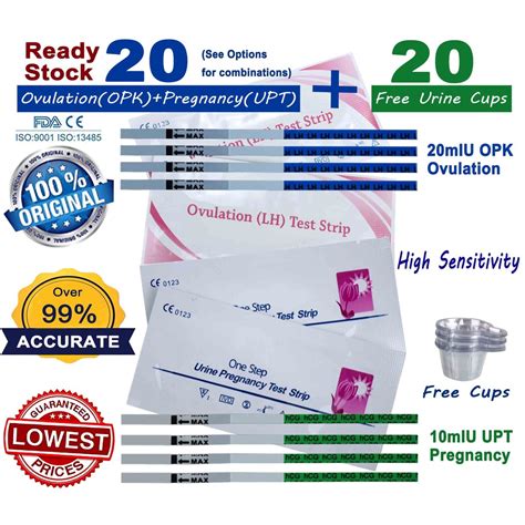 20pcs Ovulation Opk Early Pregnancy Test Strip 10miu Upt Andother Variation Option Shopee Malaysia