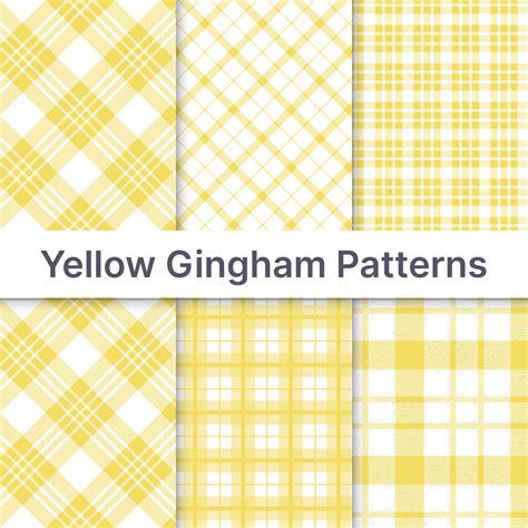 Yellow Gingham Patterns Masterbundles