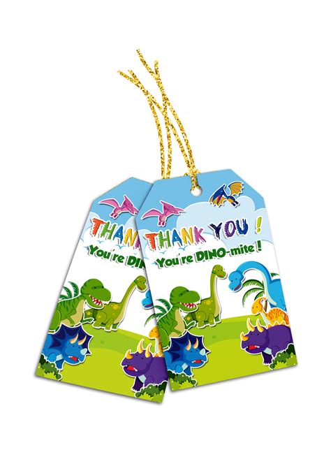 Pack of 30 Dinosaur Theme Thank You cards for Return gift