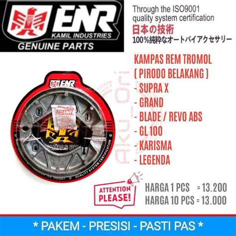 Jual PIRODO SUPRA ENR Kampas Rem Belakang Tromol Grand Supra Fit New