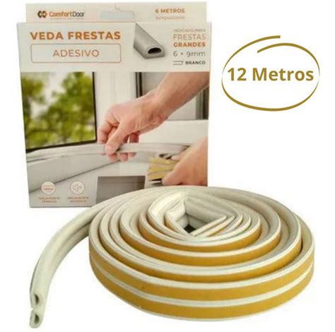 Veda Fresta Adesivo 12 Metros Vedação Portas Janelas S ruído Frete grátis