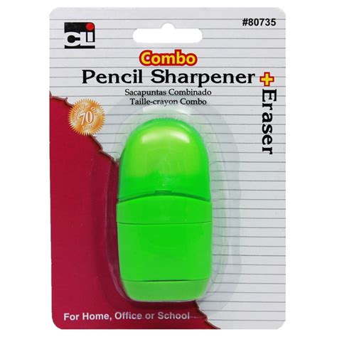 Pencil Sharpenereraser Combo 1 Hole With Eraser Plastic With