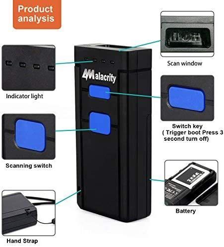 Alacrity 1D CCD Bluetooth Barcode Scanner 3in1 Bluetooth 2 4G Wireless