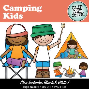 Camping Kids Clip Art by Clip Art Corral | Teachers Pay Teachers