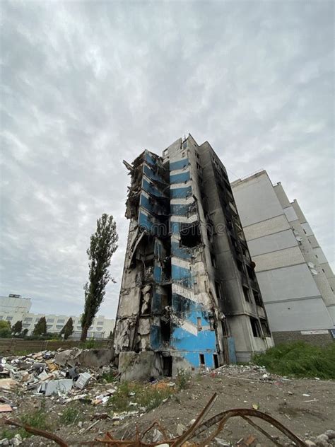 Destroyed And Damaged Residential Buildings In Borodyanka After Russia