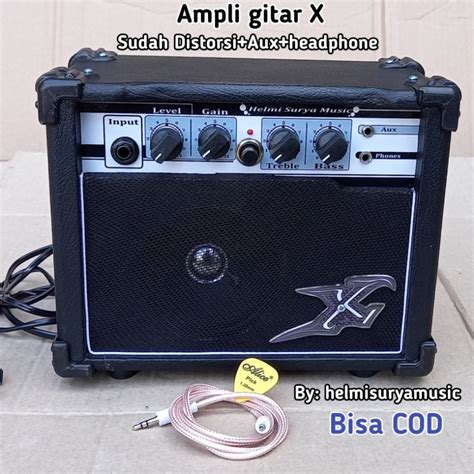 Jual Ampli Gitar Ampli Gitar X Mini Inch Sudah Distorsi Aux Phones