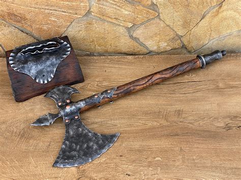 Medieval Axe Decorative Axe Viking Axe Hand Forged Axe Etsy