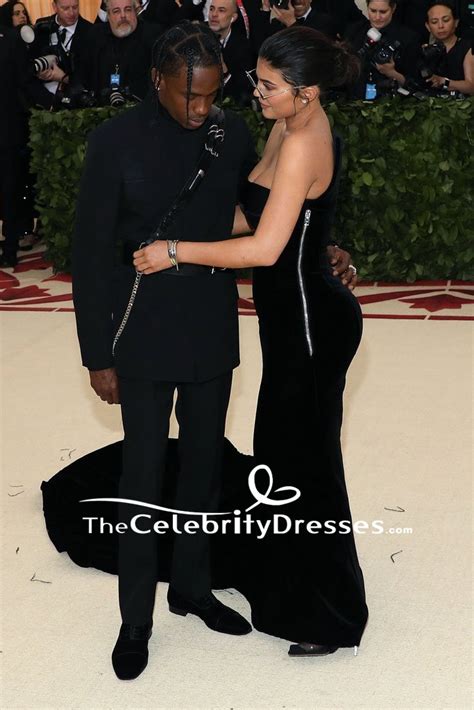 Kylie Jenner Black Cut Out Strapless Evening Formal Dress 2018 Met Gala