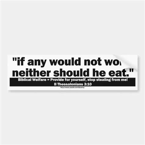 Biblical Welfare Bumper Sticker Zazzle