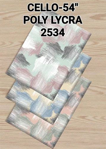 2534 Cello Printed Poly Lycra Shirting Fabric Print Digital Print