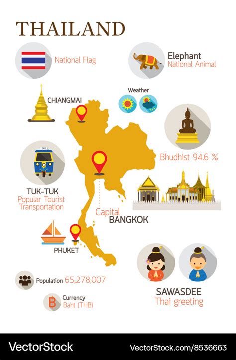 Thailand Detail Infographic Royalty Free Vector Image