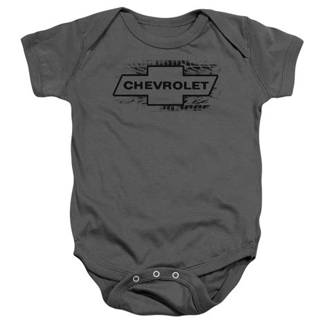 Chevy Baby Romper Chevrolet Bowtie Tire Tread Charcoal Infant Babies