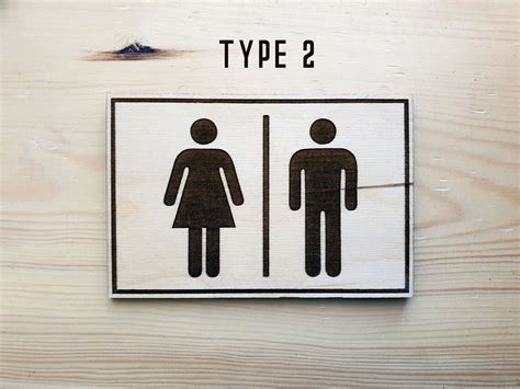 Wooden Door Signs Bathroom Sign Ladies And Gentlemen Toilet Sign Staff