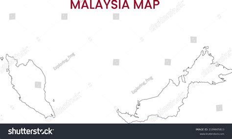 High Detailed Map Malaysia Outline Map Stock Illustration 2199605813 | Shutterstock