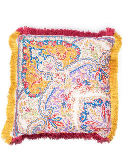 Etro Home Paisley Print Fringed Cushion Farfetch