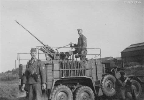 Krupp Protze With Mounted Cm Flak World War Photos