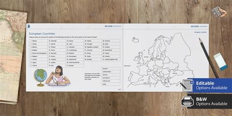 European Countries Atlas Worksheet Teacher Made Twinkl