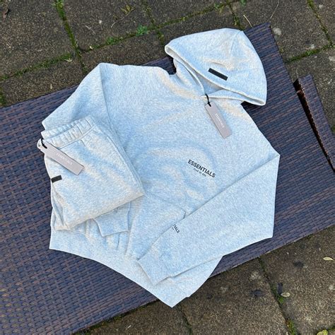 Fear Of God Essentials Light Oatmeal Grey Ss22 Tracksuit Twentytwo Supplies