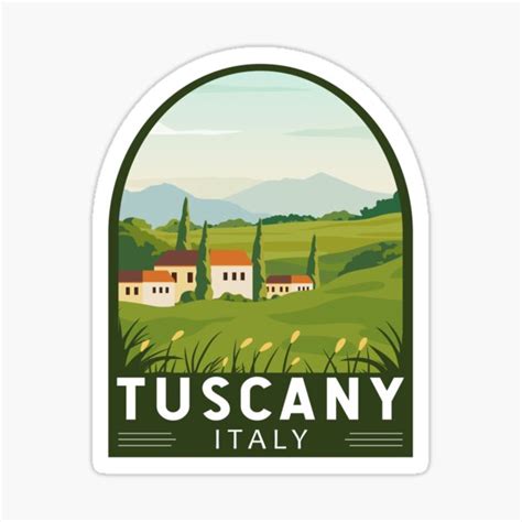 Tuscany Italy Travel Retro Emblem Sticker For Sale By Krissiddesigns